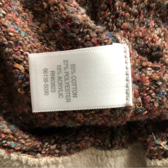 Vintage Christopher and Banks Textured Heather Zip Up Sweater in Orange & Brown - Picture 8 of 10